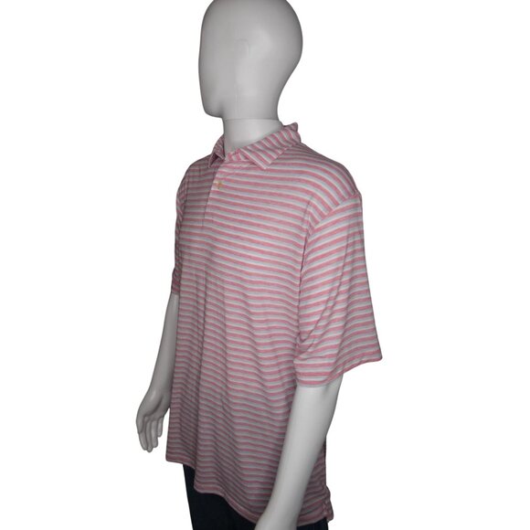 Peter Millar Golf Shirt Pink Stripes Size XL - Picture 4 of 9